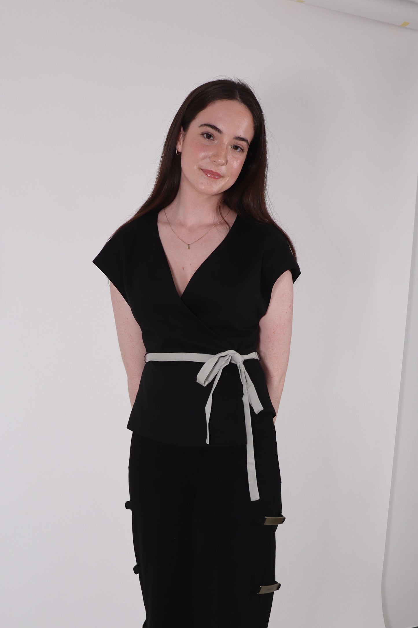 NOA ASYMMETRICAL WRAP WAISTCOAT IN BLACK